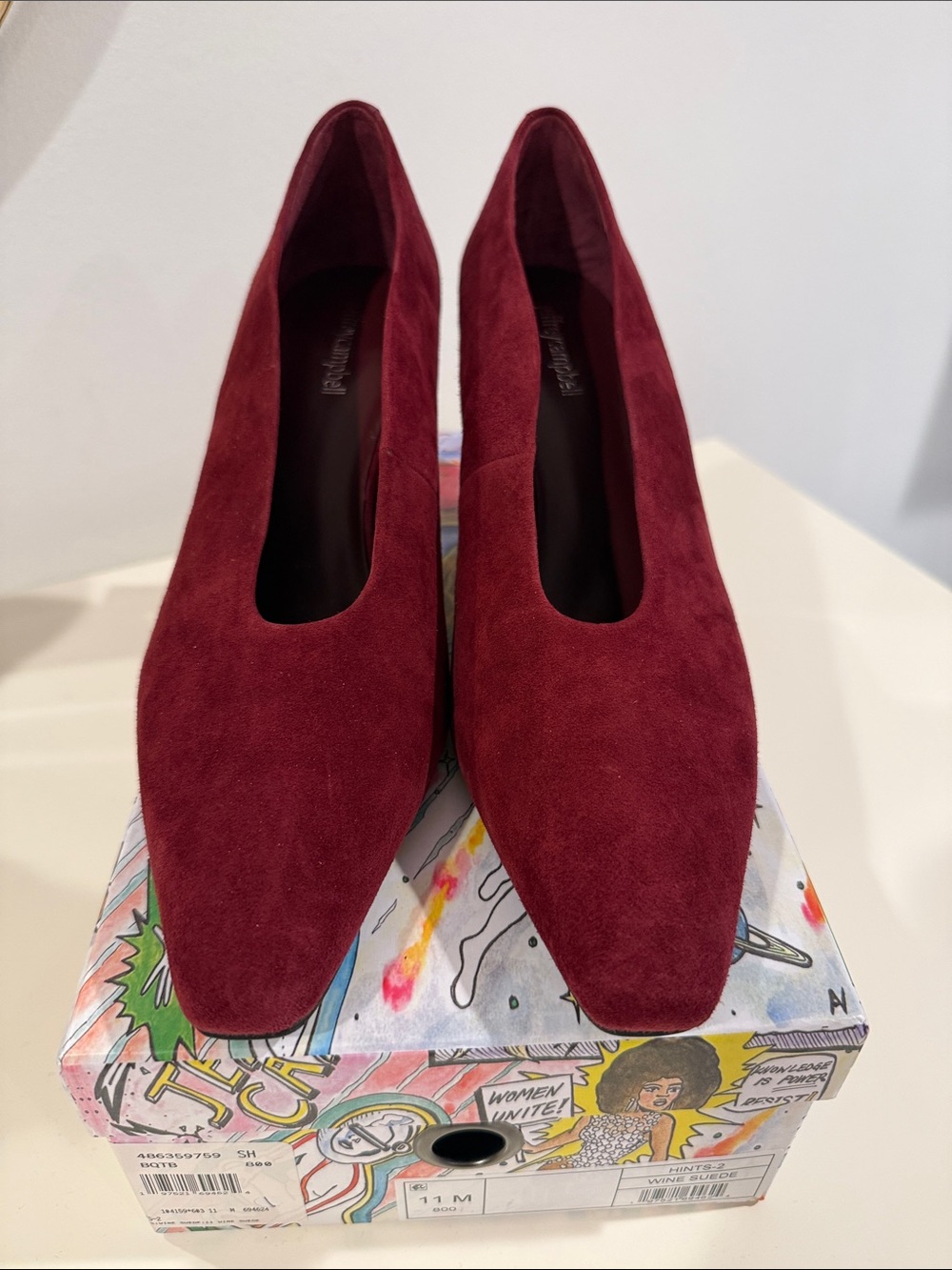 Jeffrey Campbell Hatsy Pointed Toe Heels Red US 11 Wine Suede New in Box